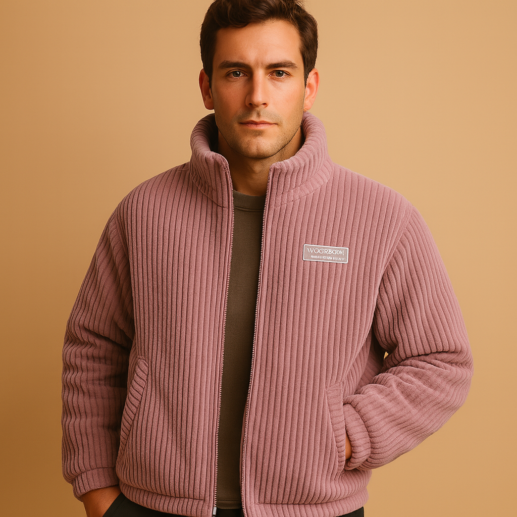 Men’s corduroy jacket with cotton lining and comfortable fit, suitable for cold days, casual outfits, and everyday wear.