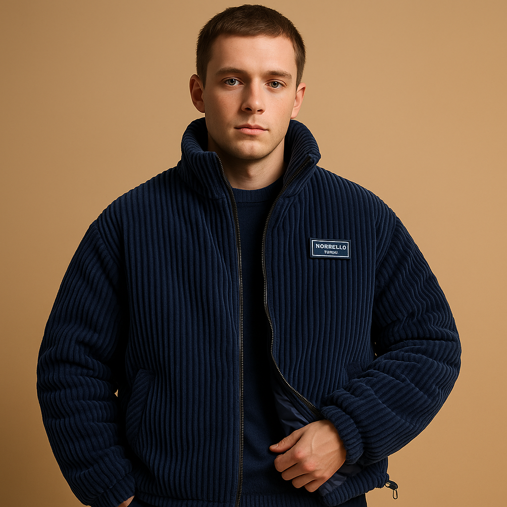 Men’s corduroy jacket with cotton lining and comfortable fit, suitable for cold days, casual outfits, and everyday wear.