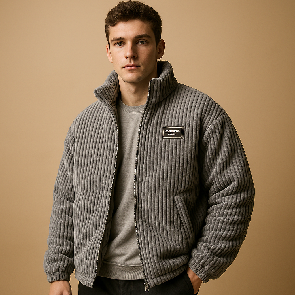 Men’s corduroy jacket with cotton lining and comfortable fit, suitable for cold days, casual outfits, and everyday wear.