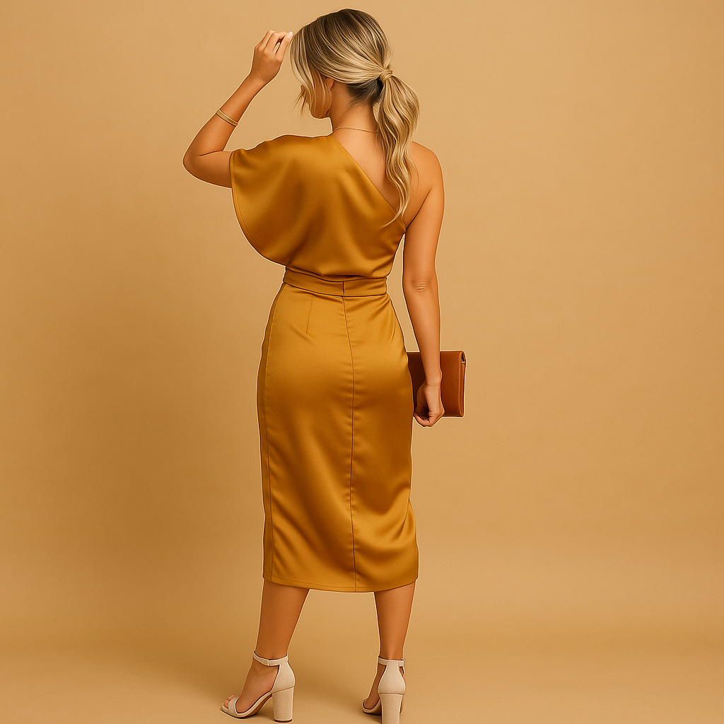 Elegant women’s fitted dress with a slim silhouette, ideal for formal occasions, work, or chic evening wear.