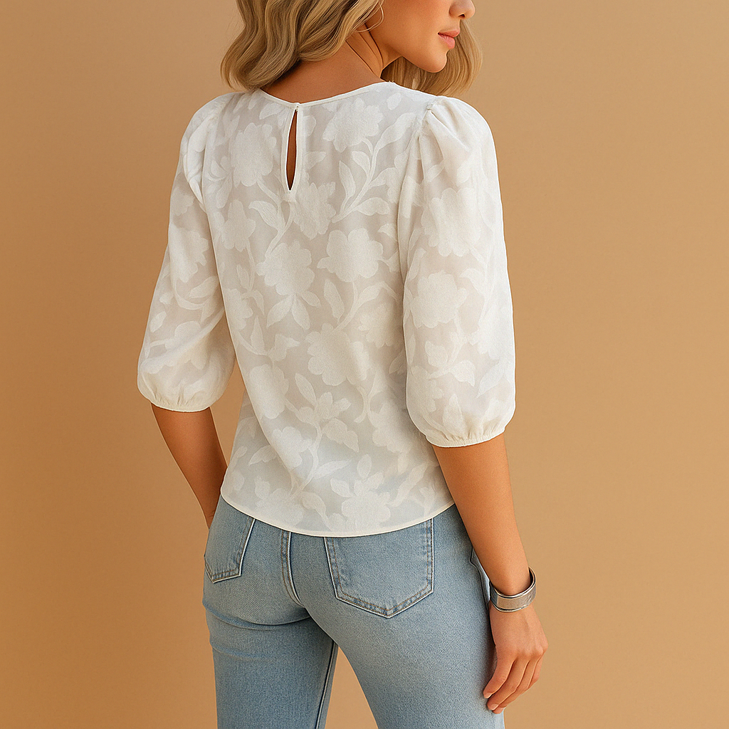 Elegant floral print blouse for women with a flattering fit, ideal for both casual and formal outfits.