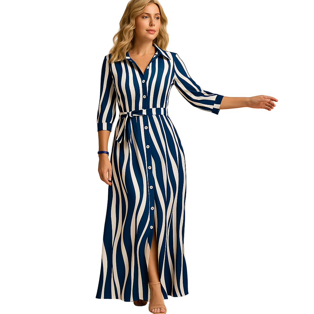 Long flowy summer dress for women with short sleeves and breathable fabric, ideal for beach days and casual summer outings.