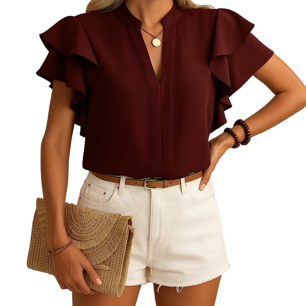 Elegant sleeveless blouse for women with a tailored silhouette, perfect for workwear or stylish everyday outfits.