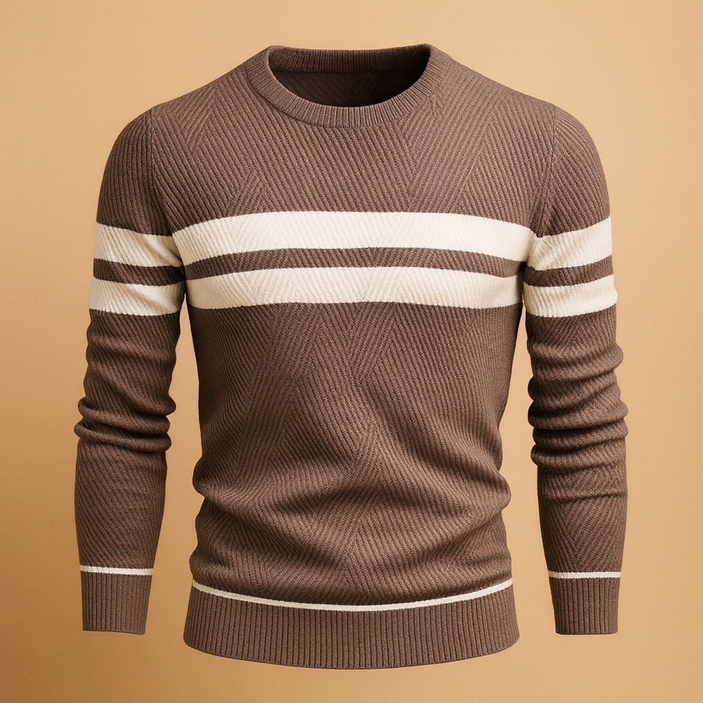 Men’s casual round-neck sweater with a warm, comfortable fit, ideal for everyday wear during autumn and winter.