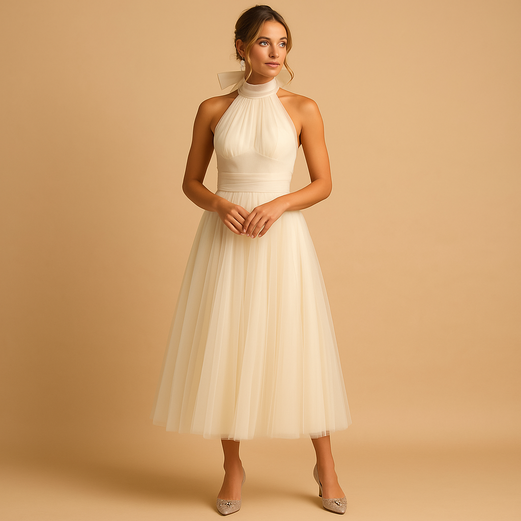 Chic elegant dress for women with a flattering feminine silhouette, suitable for brunch, parties, and formal occasions.