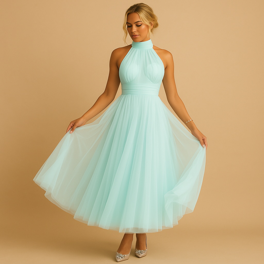 Chic elegant dress for women with a flattering feminine silhouette, suitable for brunch, parties, and formal occasions.