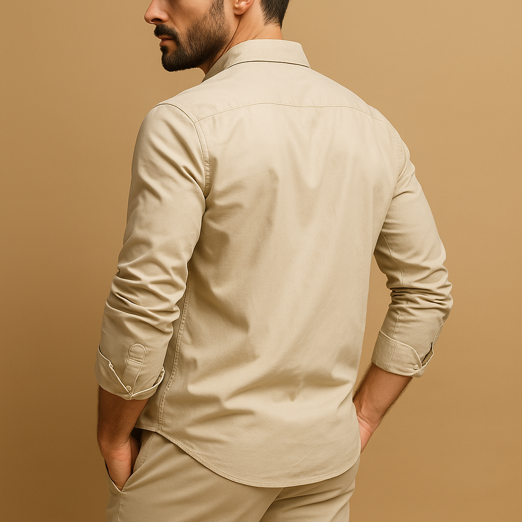 Classic versatile dress shirt for men with chest pocket and comfortable fit, ideal for work, formal occasions, and casual outfits.