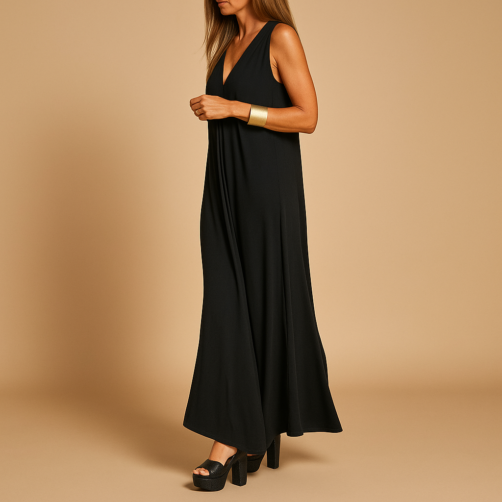 Classic long elegant dress for women with flattering tailored fit and high quality fabric, ideal for formal events and special occasions.