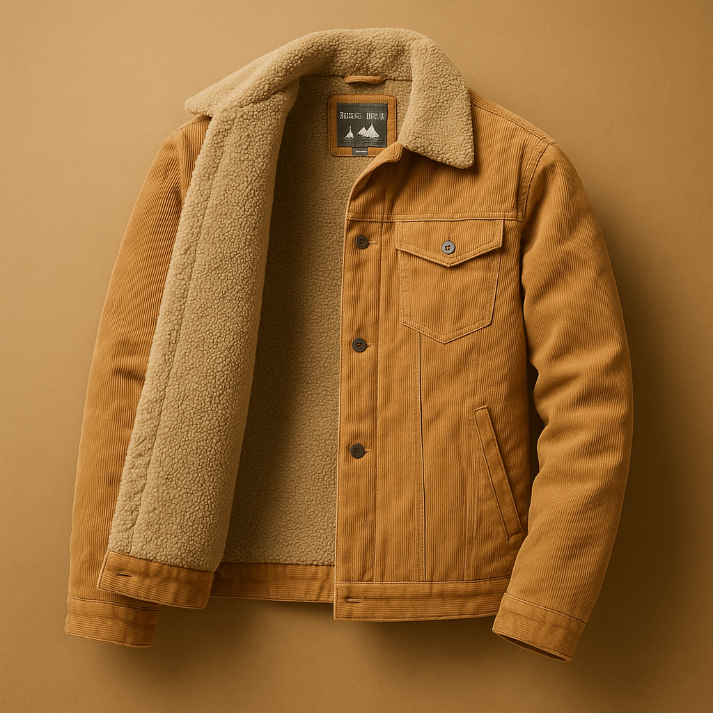 Men’s corduroy style jacket with a modern slim fit, suitable for casual days and formal outfits, paired with jeans or chinos.
