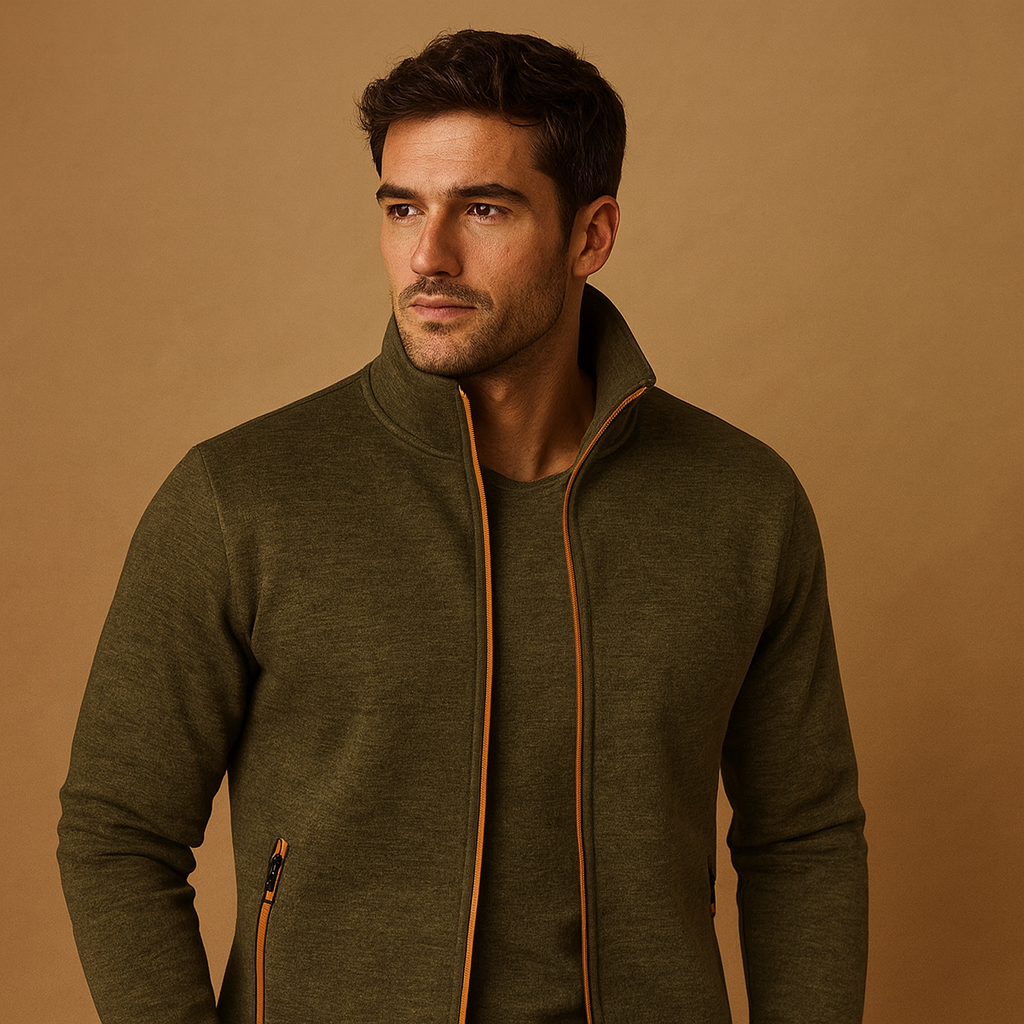 Men’s elegant zip vest with handcrafted detailing, hidden zip pockets, and crease-resistant fabric for a polished and timeless look.