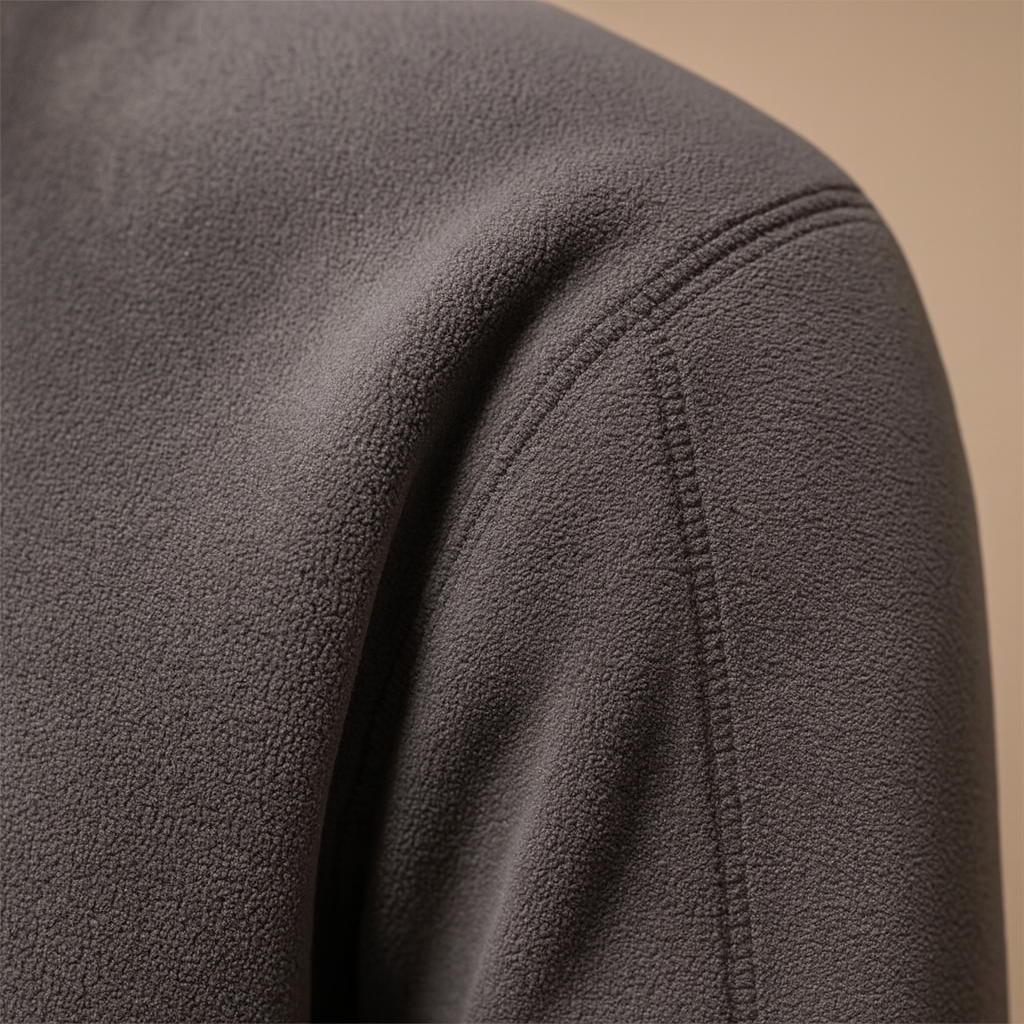 Men’s fleece half-zip pullover with soft fabric and timeless design, ideal for warmth during outdoor activities or casual wear in autumn and winter.