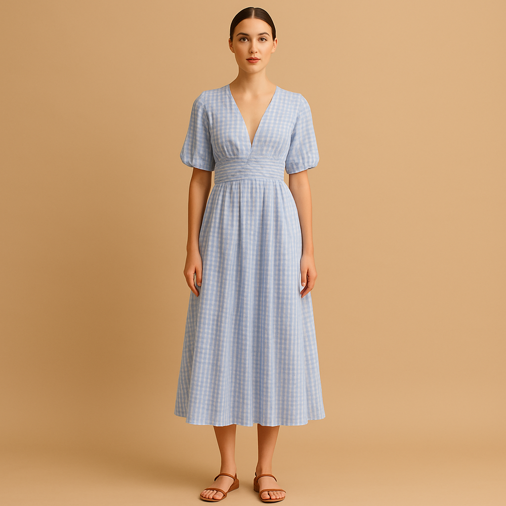 Women’s flowy maxi dress with button closure and long sleeves, perfect for work, casual outings, formal occasions and weekend wear.