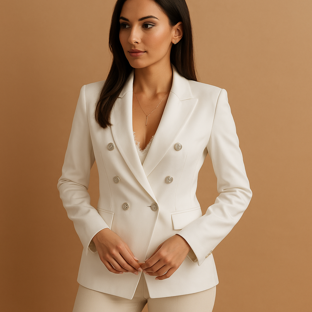 Lightweight cotton women’s blazer with a timeless solid design in multiple colors, ideal for work, appointments, and stylish everyday occasions.