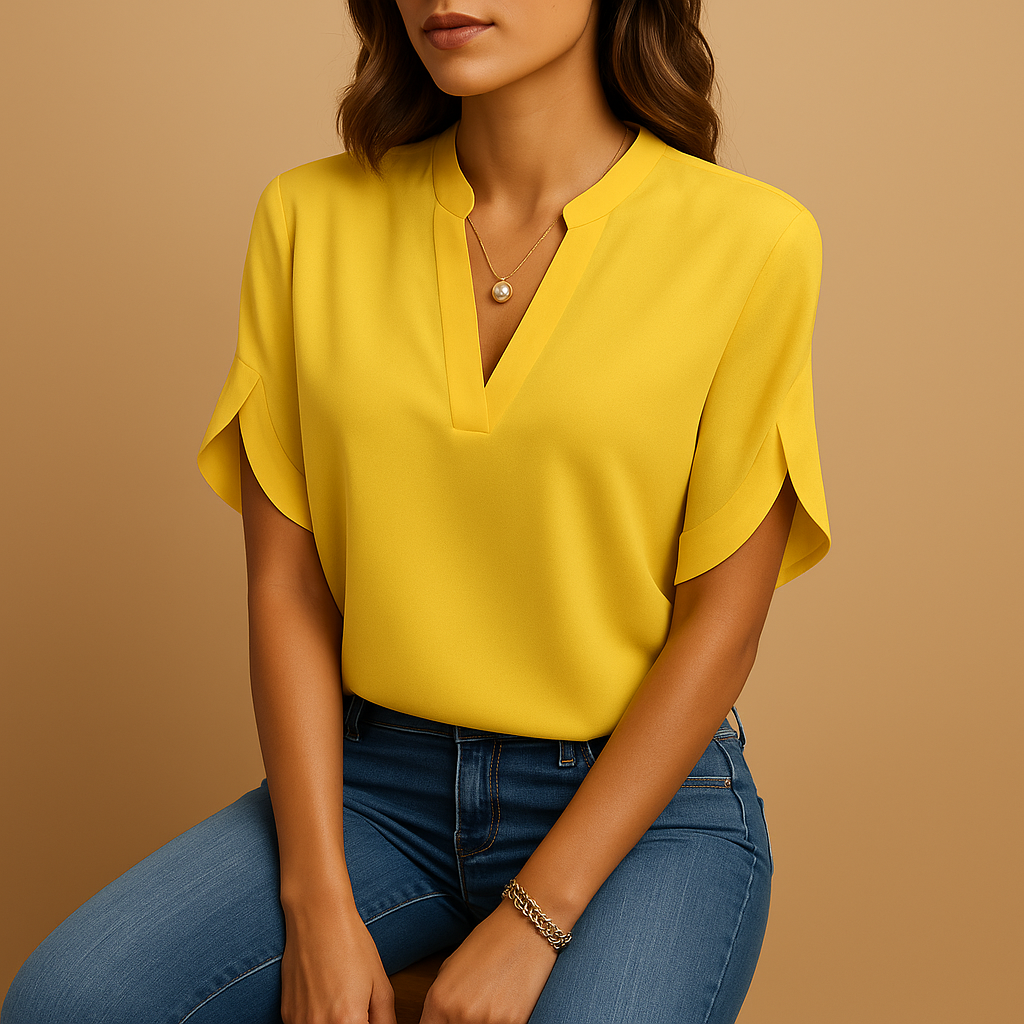 Women’s lightweight elegant blouse with a loose feminine fit and breathable fabric, ideal for warm days and versatile outfits.