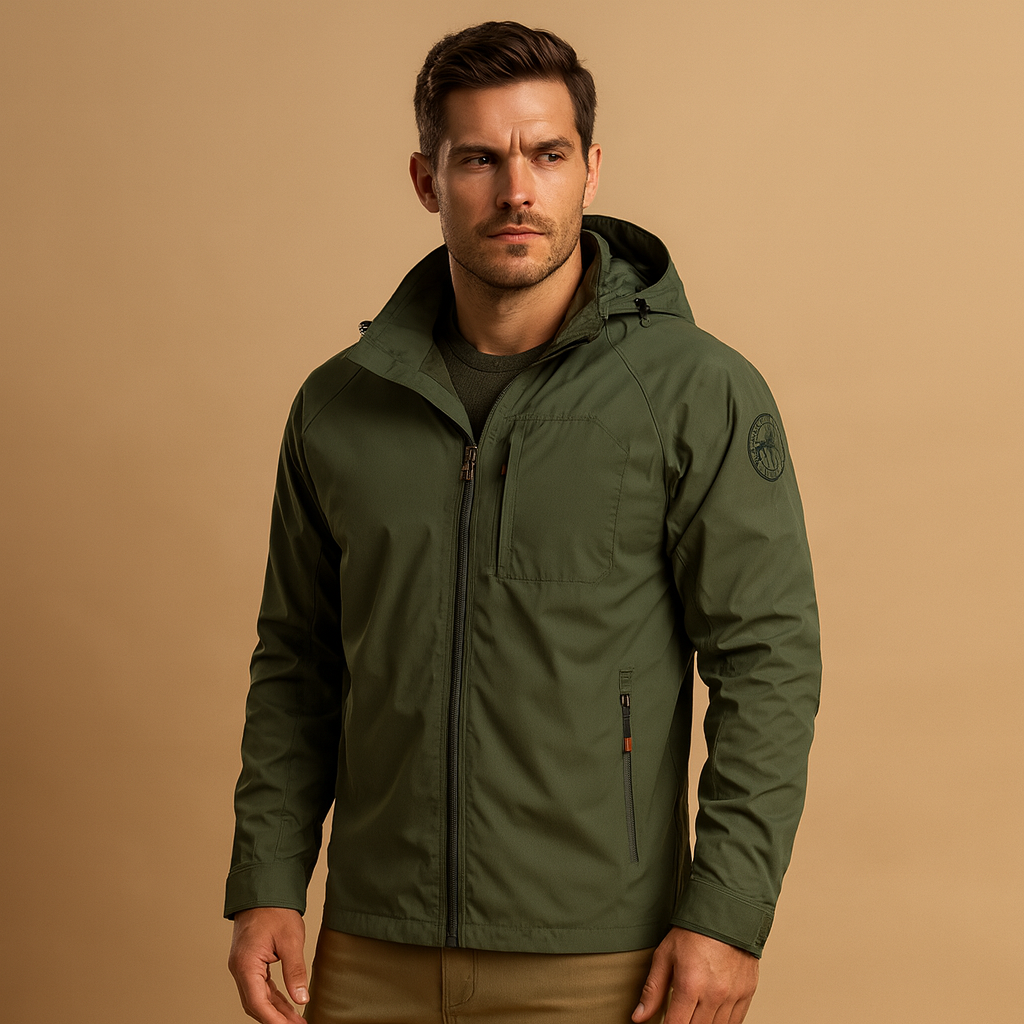 Men’s lightweight outdoor summer jacket with breathable design and multiple pockets, suitable for hiking, camping, and everyday wear.