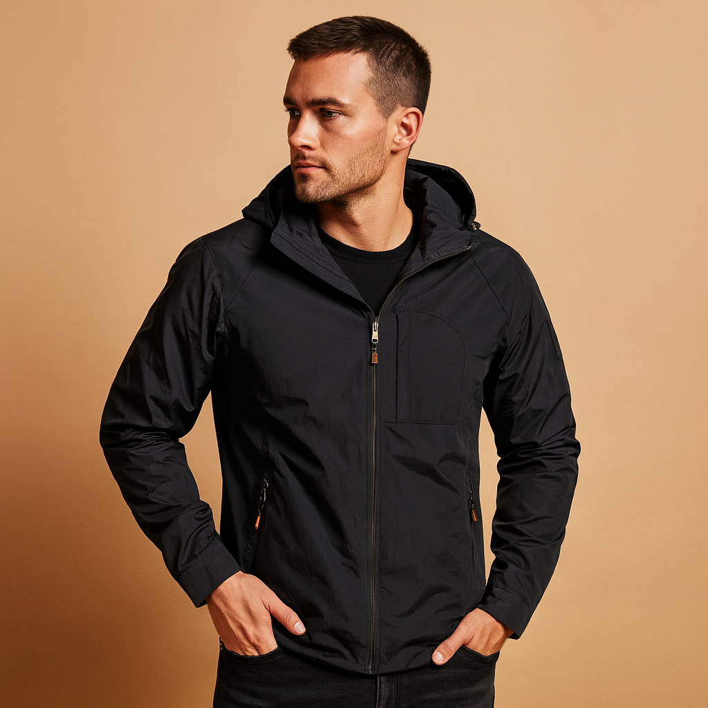 Men’s lightweight outdoor summer jacket with breathable design and multiple pockets, suitable for hiking, camping, and everyday wear.