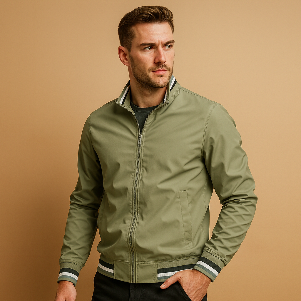 Men’s lightweight summer jacket with breathable design and versatile fit, suitable for daily wear, travel, and evening occasions.