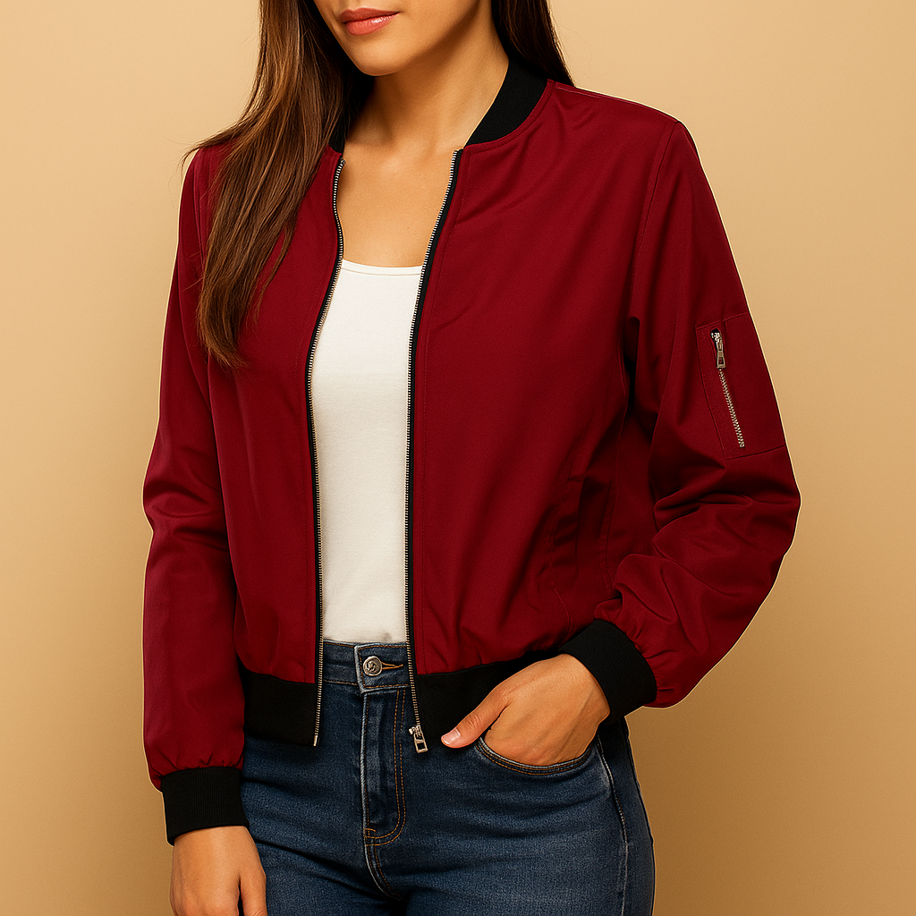 Women’s lightweight summer jacket with breathable fabric and flattering slim fit in multiple seasonal colors.