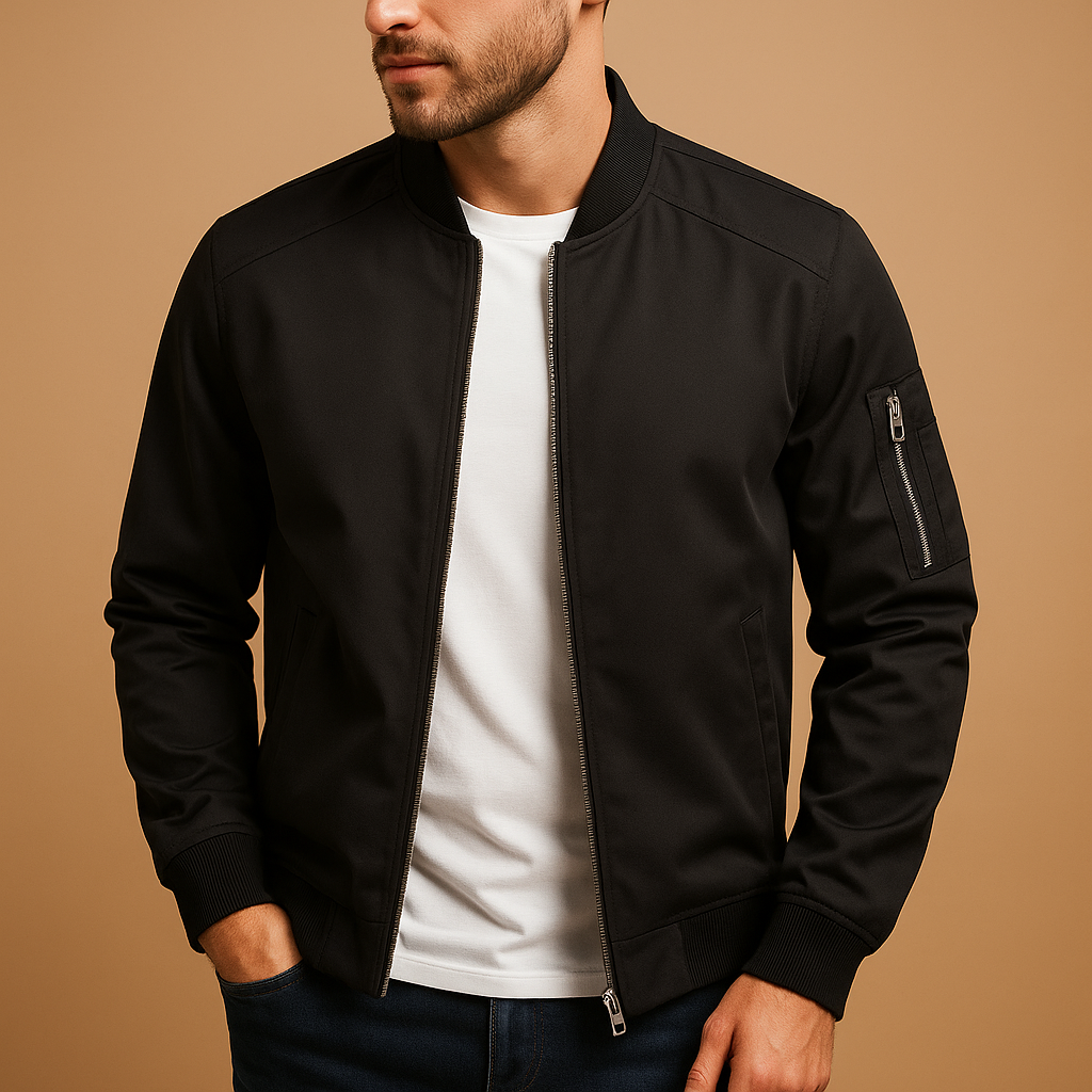 Men’s lightweight summer jacket with water-repellent finish and timeless design, suitable for casual walks and formal occasions.