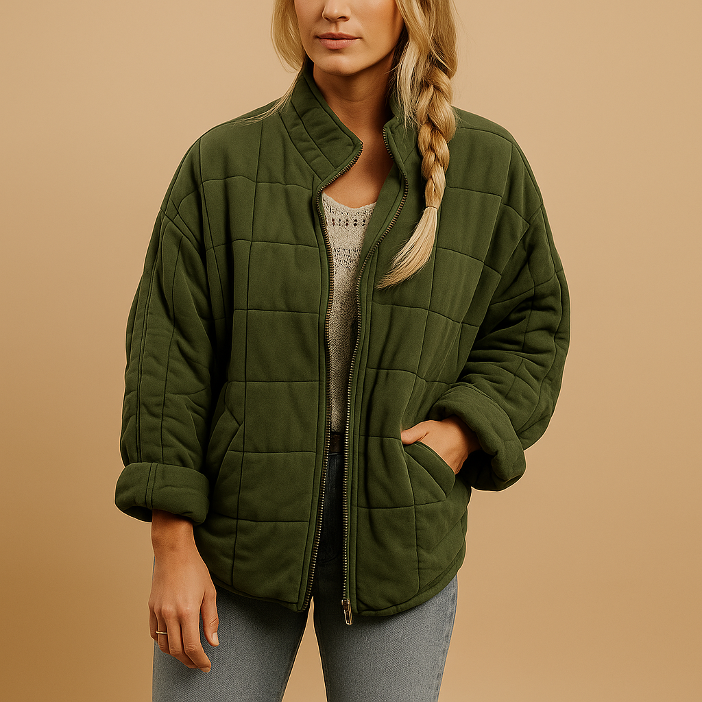 Women’s lightweight summer jacket with tailored fit, breathable fabric, and functional pockets, ideal for warm days and mid-season layering.