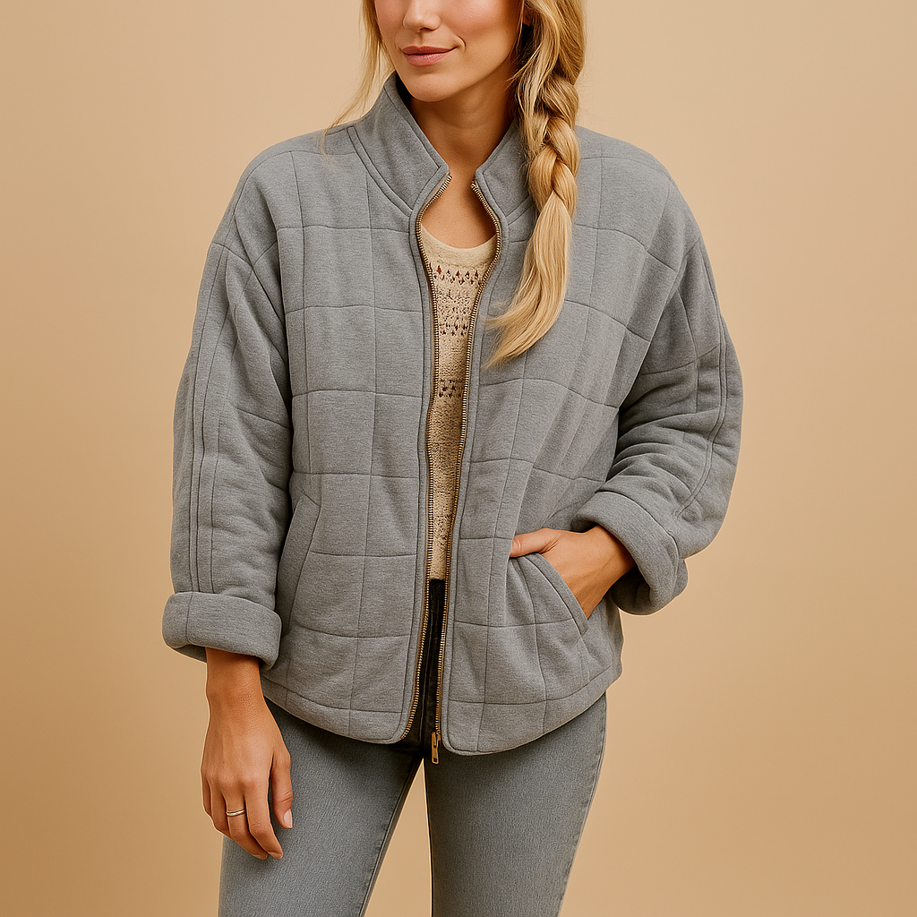 Women’s lightweight summer jacket with tailored fit, breathable fabric, and functional pockets, ideal for warm days and mid-season layering.