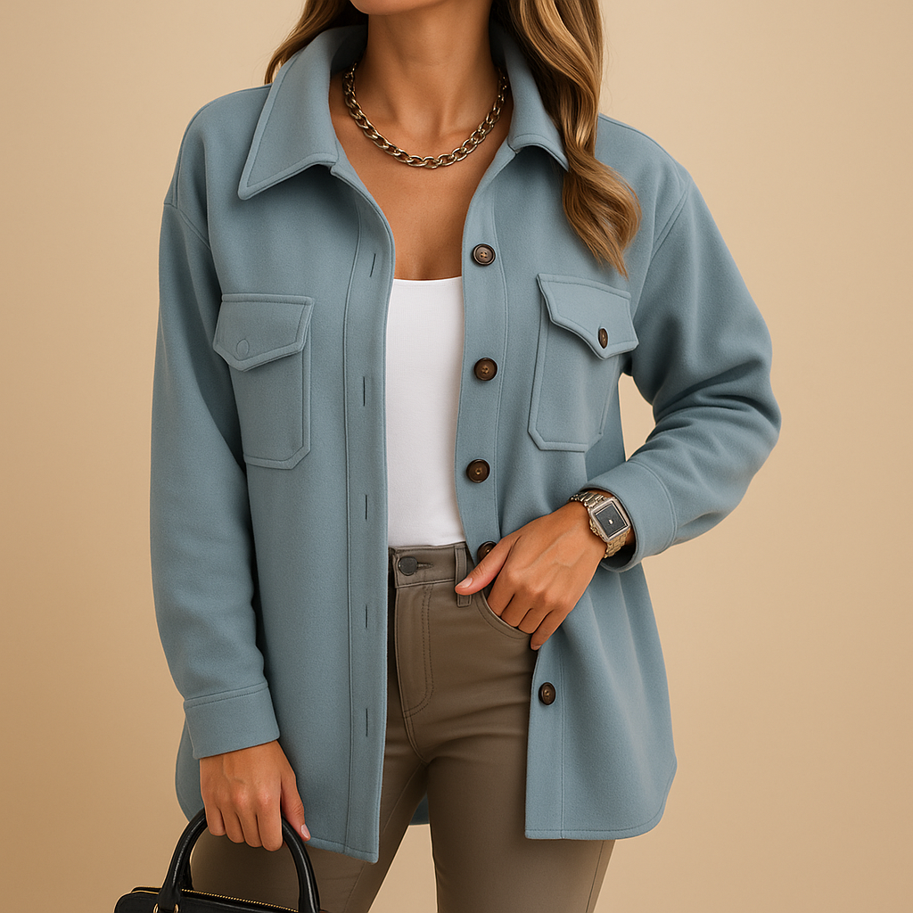 Woman wearing a long winter coat with a tailored silhouette and elegant cut, ideal for formal outfits and stylish winter layering.