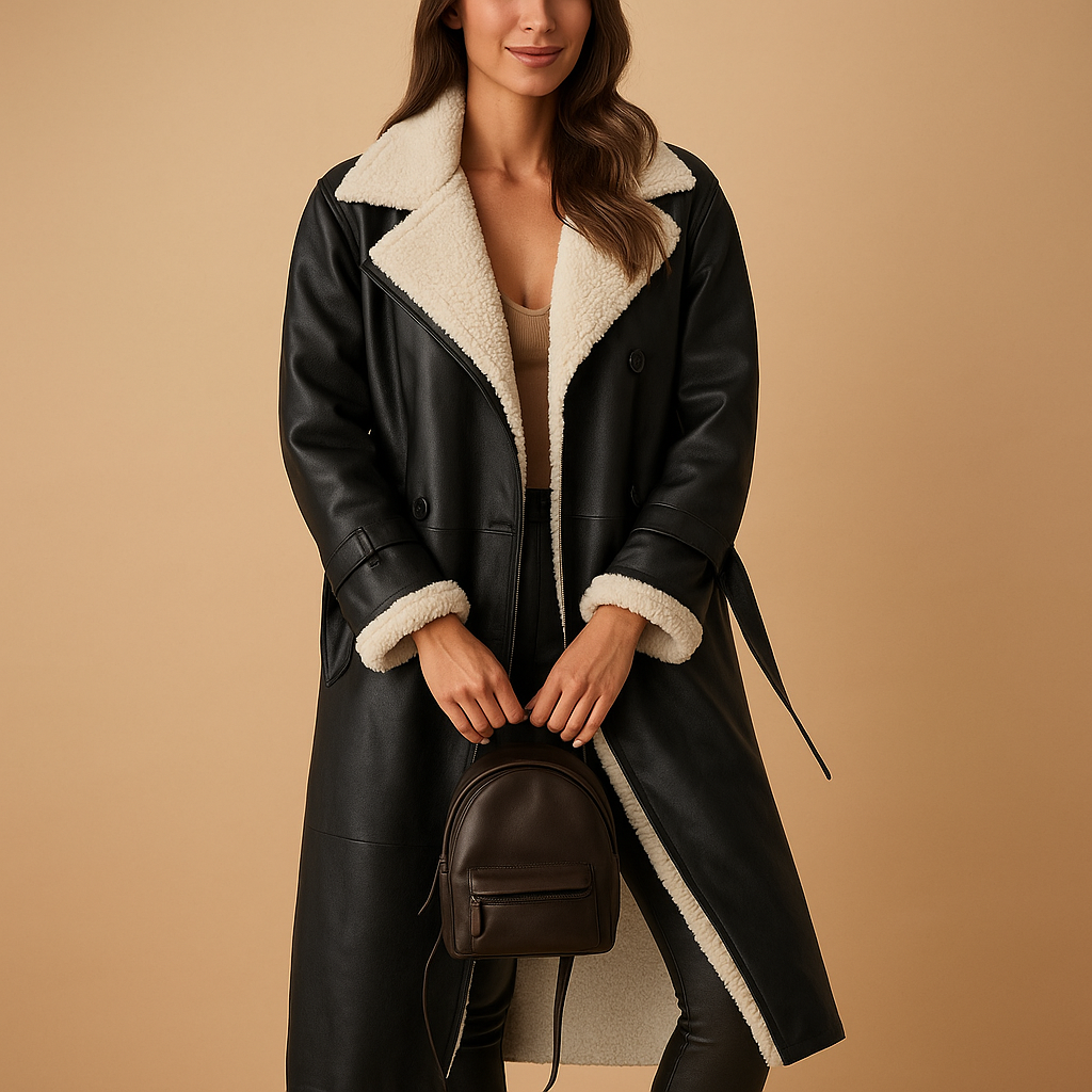 Women’s long winter coat with warm quilted lining, full-length design, and modern fit, ideal for layering and cold-weather wear.