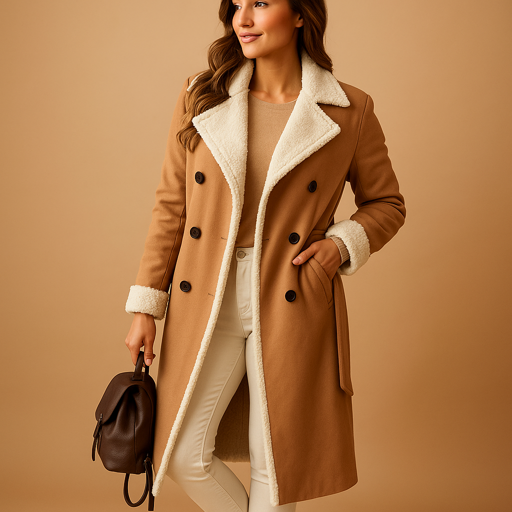 Women’s long winter coat with warm quilted lining, full-length design, and modern fit, ideal for layering and cold-weather wear.