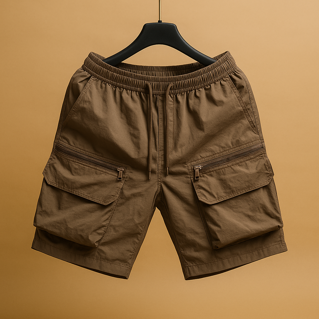 Men’s oversized cargo shorts with multiple pockets, designed for summer comfort, outdoor activities, and casual everyday wear.
