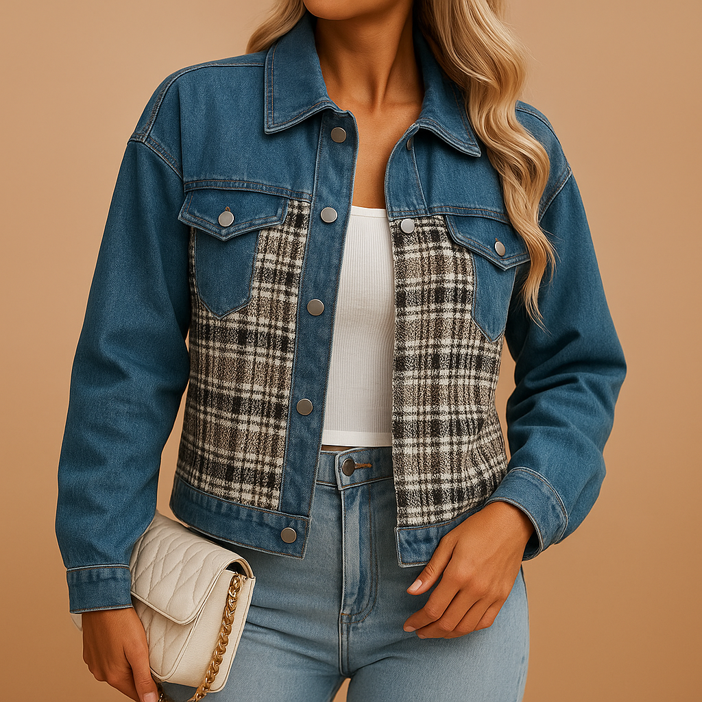 Woman wearing an oversized soft jacket with relaxed fit, breathable material and side pockets, ideal for daily casual or dressed-up outfits.
