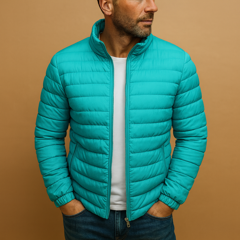Men’s quilted summer jacket with a lightweight and comfortable fit, suitable for casual days, weekend trips, and daily wear.