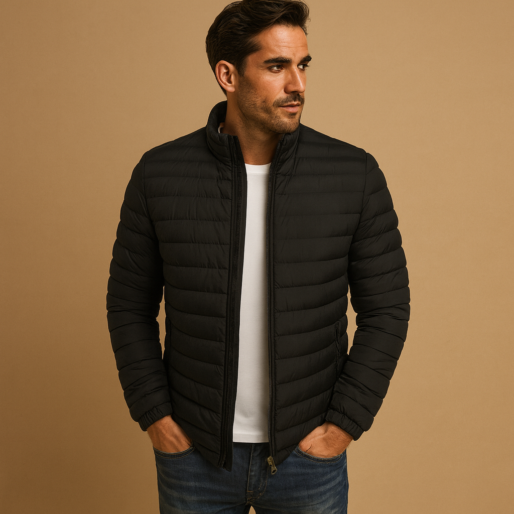 Men’s quilted summer jacket with a lightweight and comfortable fit, suitable for casual days, weekend trips, and daily wear.