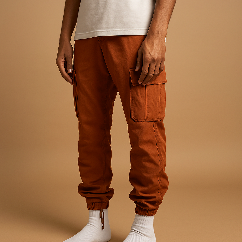 Men’s regular fit cargo pants with multiple pockets, ideal for work, casual outfits, and everyday use.