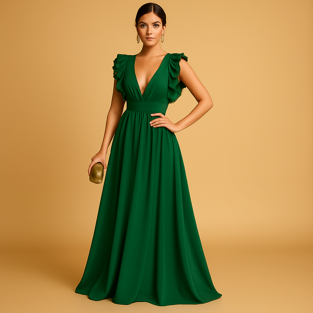 Ruffle long sleeve dress for women with a flattering silhouette, suitable for work, parties, and stylish everyday outfits.