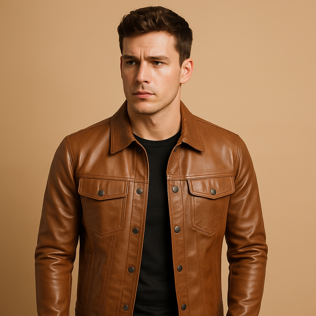 Men’s slim fit biker jacket with a classic biker design and modern streetwear details, offering lightweight comfort for everyday wear and casual outings.