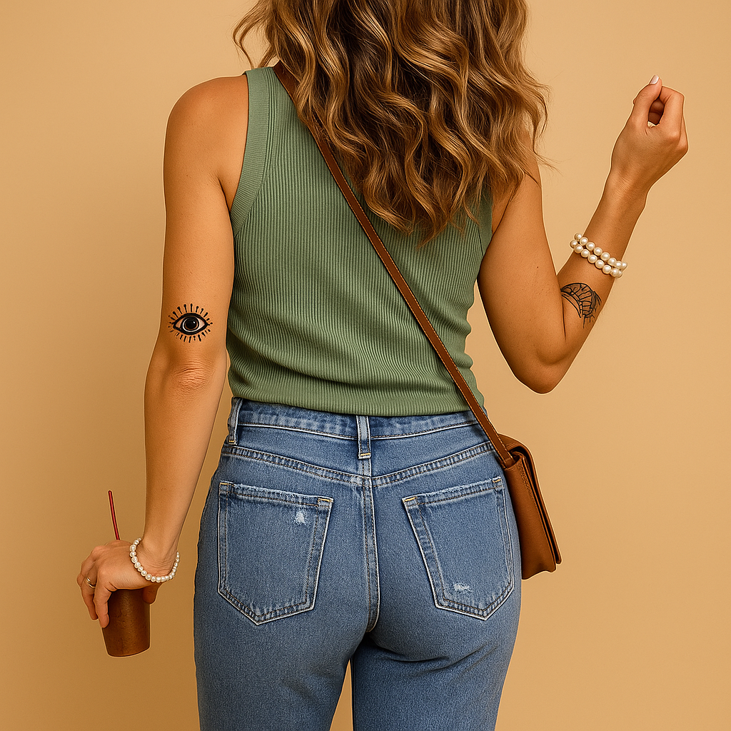 Women’s slim-fit tank top with soft cotton-blend fabric and U-neck design, ideal for summer days, beach outings, and casual wear.