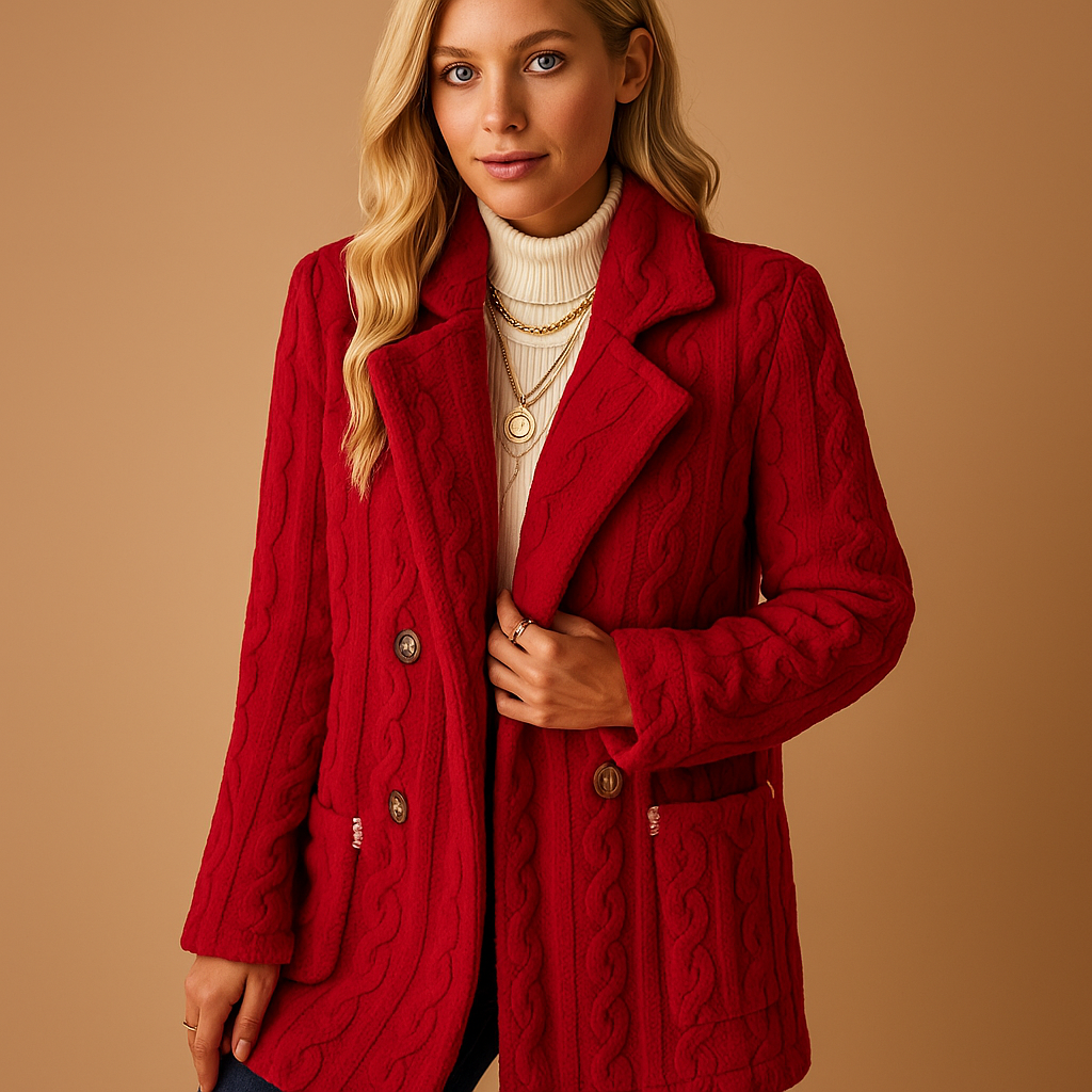 Women’s tailored elegant winter coat with refined structure and flattering silhouette, ideal for work, evenings out, and winter outings.