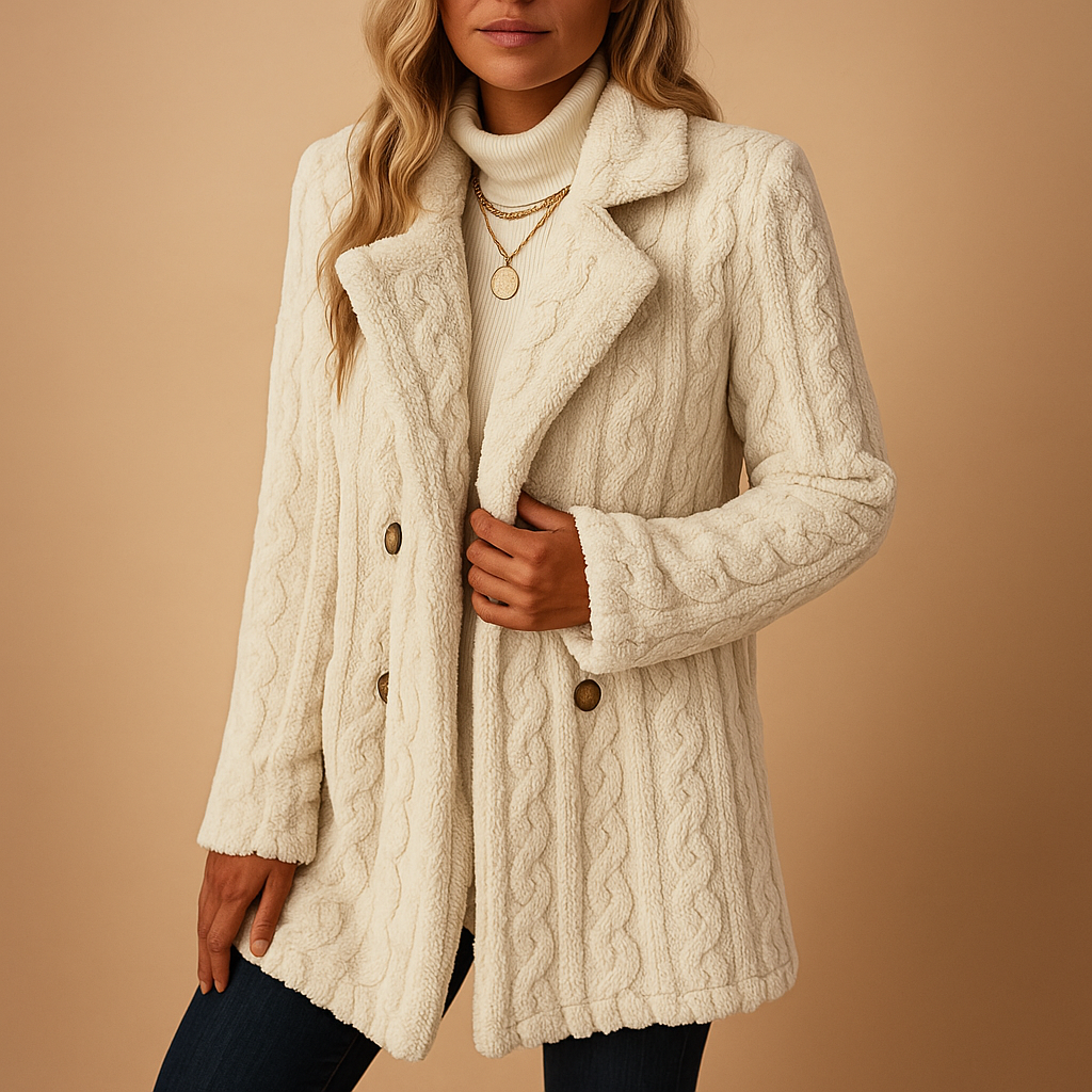 Women’s tailored elegant winter coat with refined structure and flattering silhouette, ideal for work, evenings out, and winter outings.