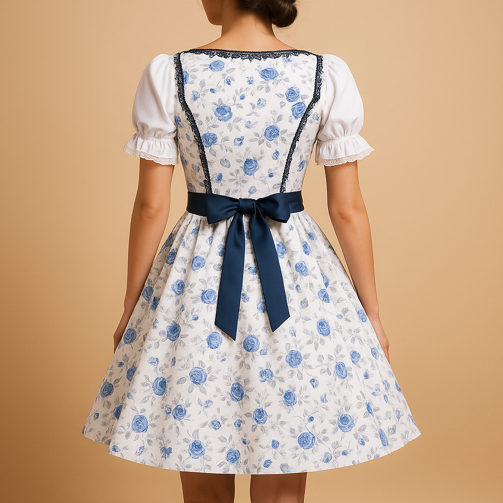Traditional dirndl dress with lace apron for women | Helena