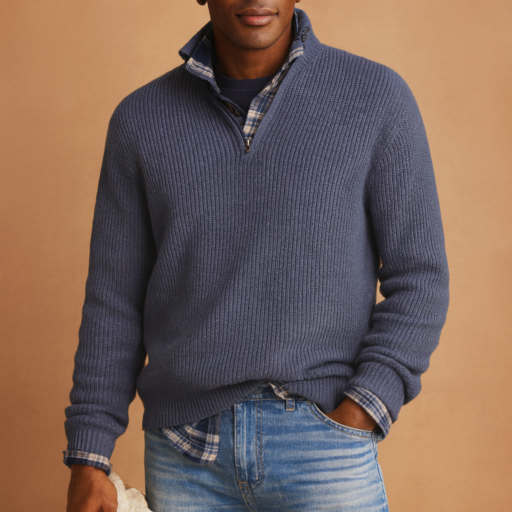 Men’s wool winter sweater with a timeless design, offering warm insulation and a comfortable fit for cold-season wear.