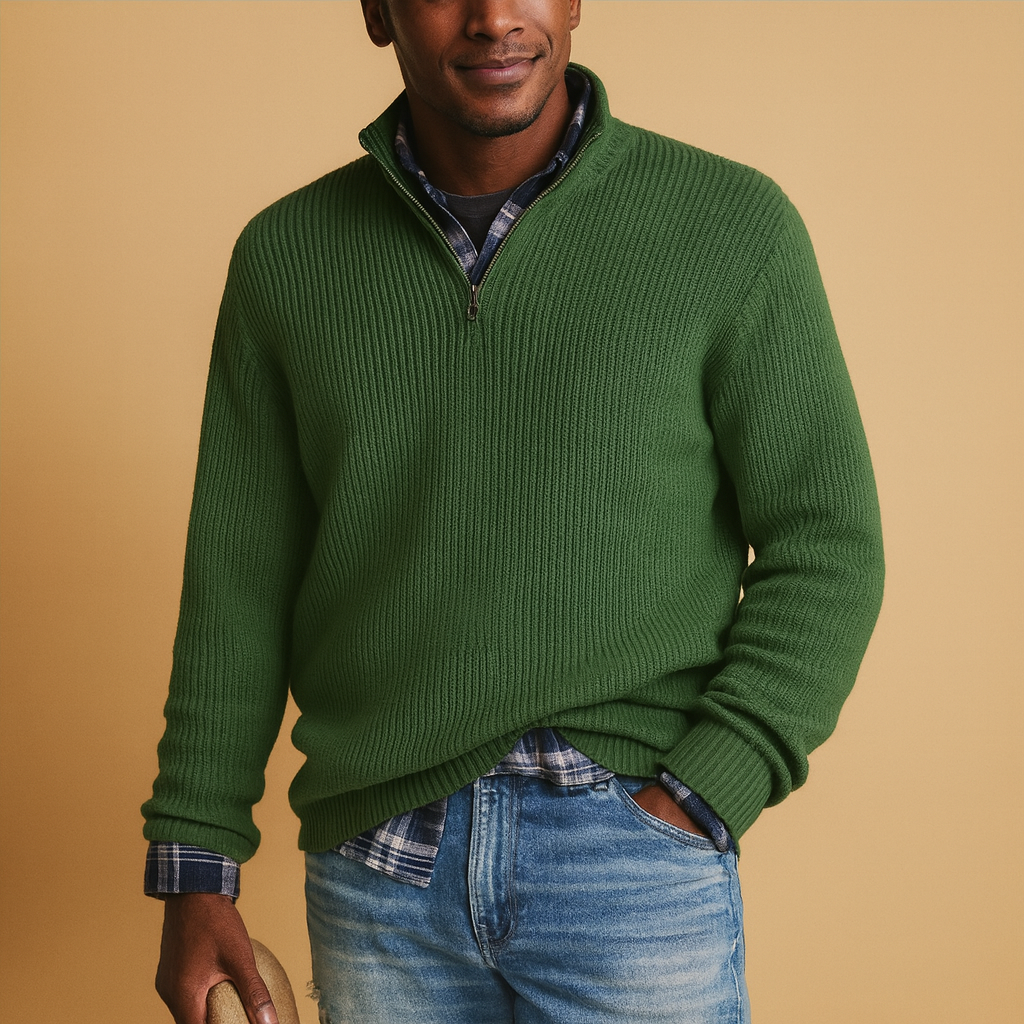 Men’s wool winter sweater with a timeless design, offering warm insulation and a comfortable fit for cold-season wear.