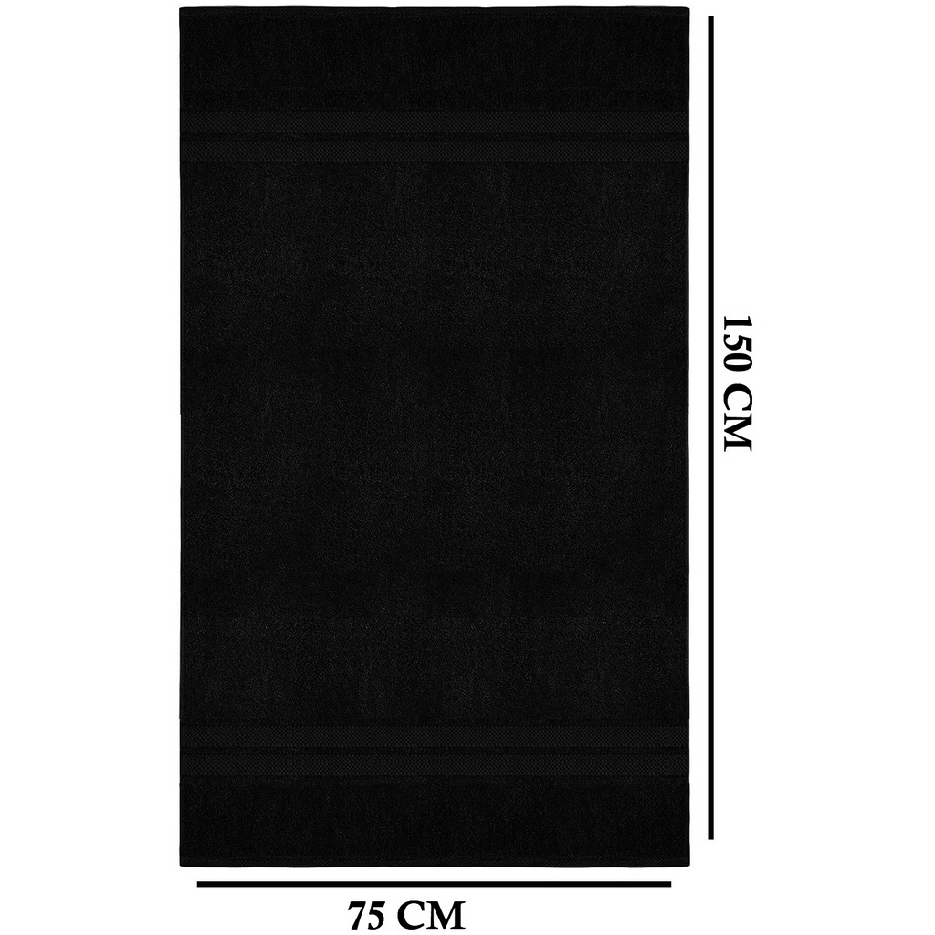 4-Piece Bath Towel Set with Quick Dry Cotton Terry Cloth and Decorative Border - Image 11