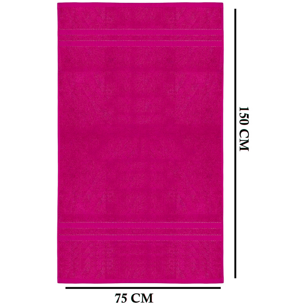 4-Piece Bath Towel Set with Quick Dry Cotton Terry Cloth and Decorative Border - Image 17