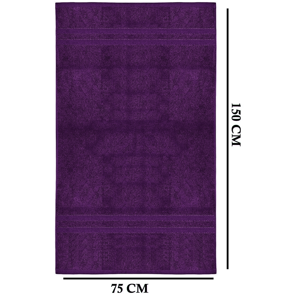 4-Piece Bath Towel Set with Quick Dry Cotton Terry Cloth and Decorative Border - Image 23