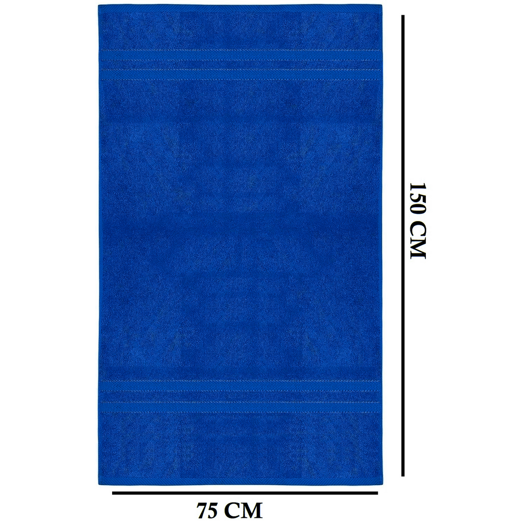 4-Piece Bath Towel Set with Quick Dry Cotton Terry Cloth and Decorative Border - Image 29