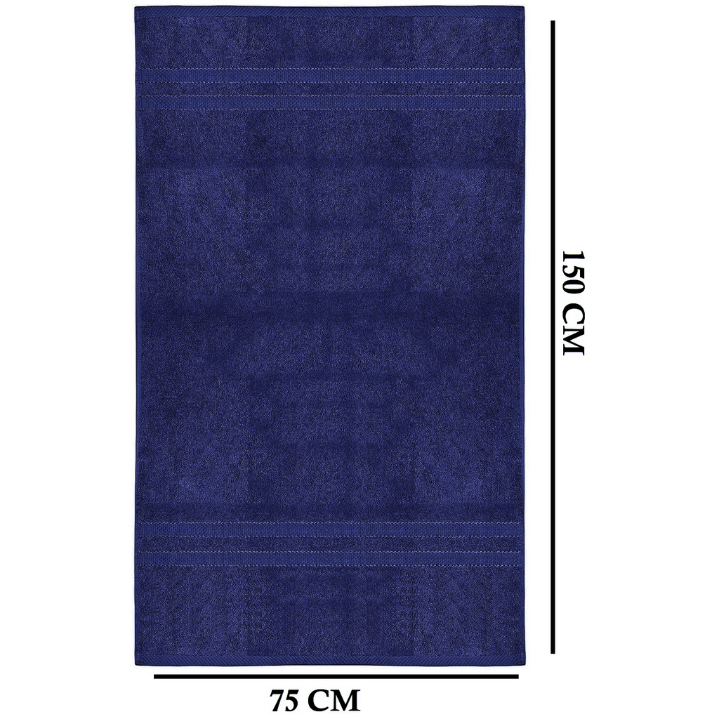 4-Piece Bath Towel Set with Quick Dry Cotton Terry Cloth and Decorative Border - Image 32