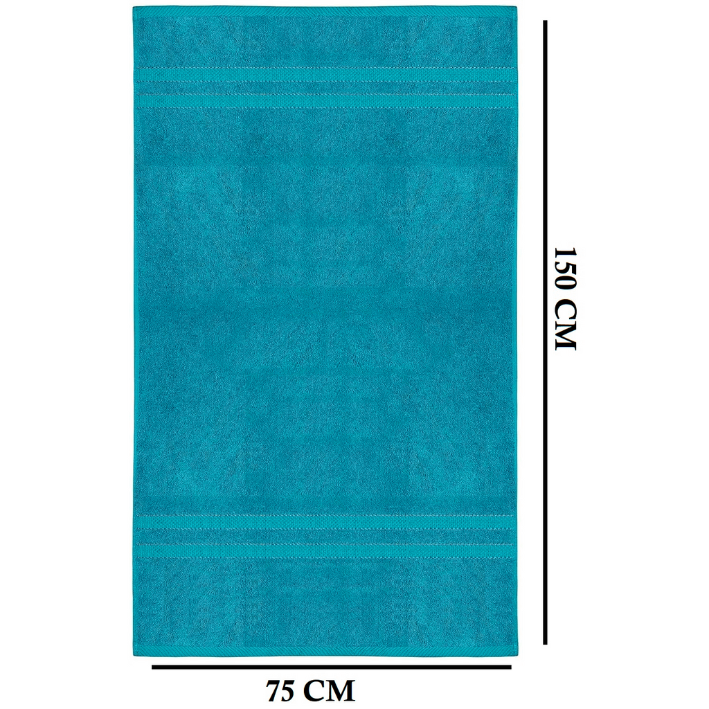 4-Piece Bath Towel Set with Quick Dry Cotton Terry Cloth and Decorative Border - Image 35
