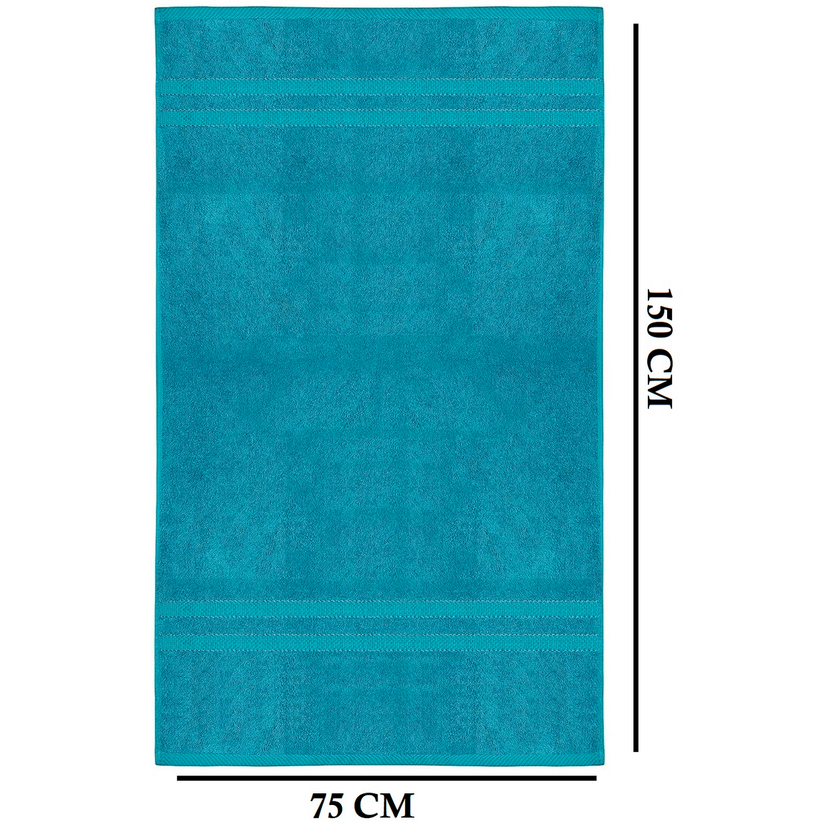 4-Piece Bath Towel Set with Quick Dry Cotton Terry Cloth and Decorative Border - Image 35