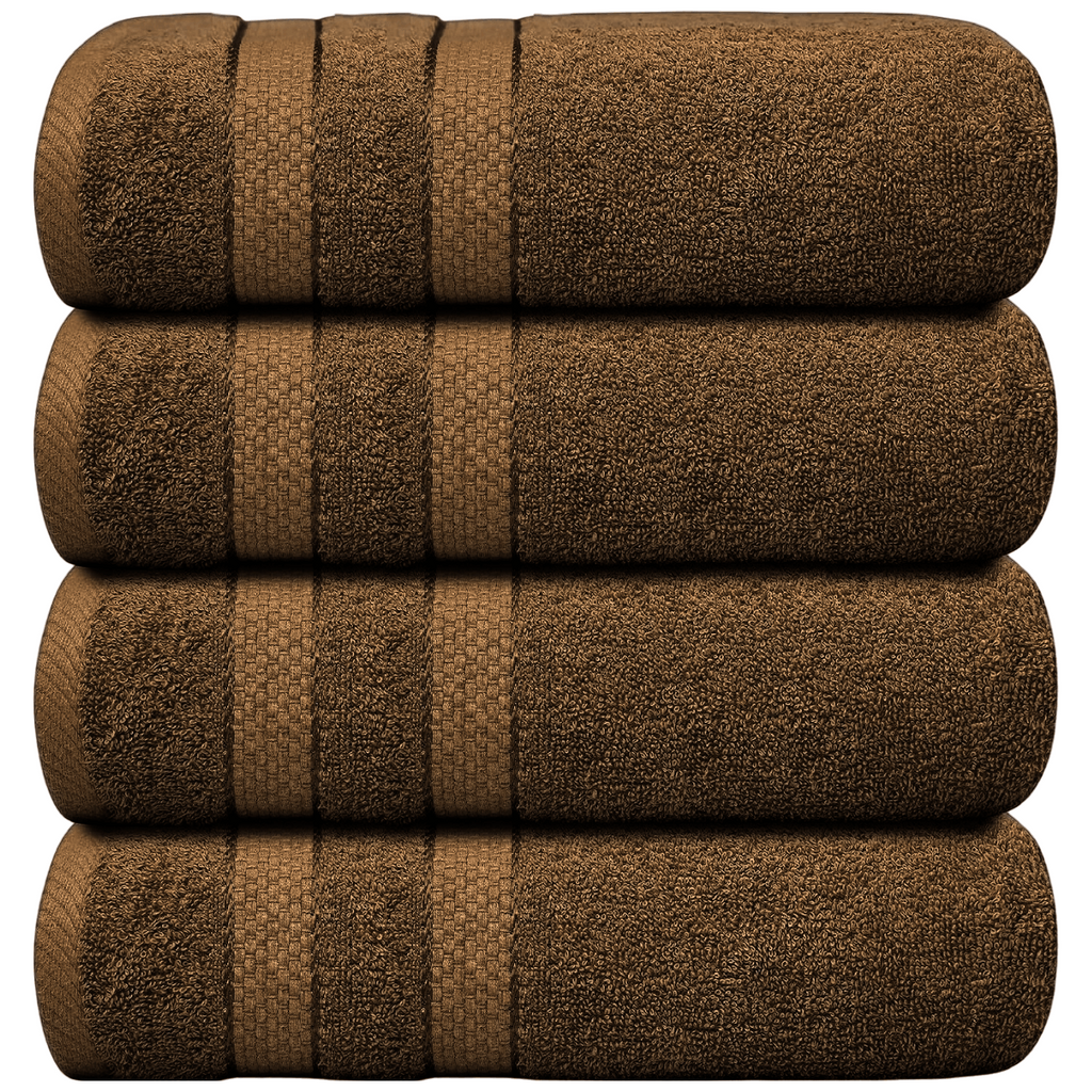 4-Piece Bath Towel Set with Quick Dry Cotton Terry Cloth and Decorative Border - Image 40