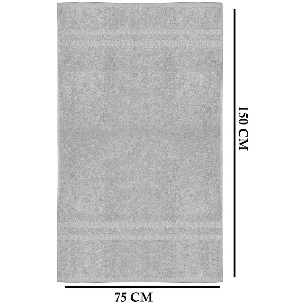 4-Piece Bath Towel Set with Quick Dry Cotton Terry Cloth and Decorative Border - Image 5
